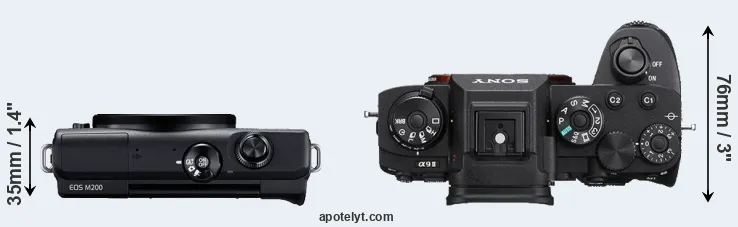 Compare M200 versus A9 II top