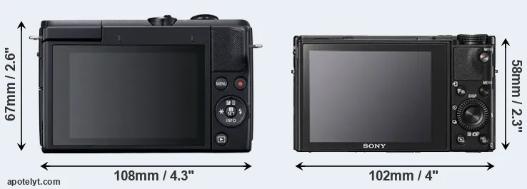 Comparison M200 or RX100 V rear