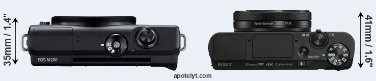 Compare M200 versus RX100 V top