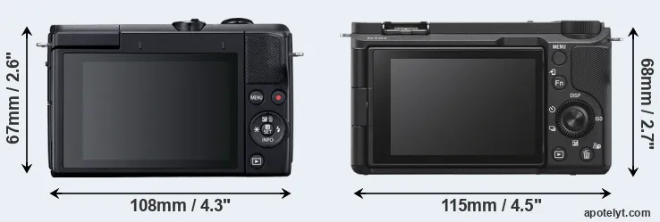 Comparison M200 or ZV-E10 II rear