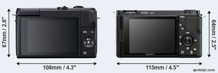Comparison M200 or ZV-E10 rear