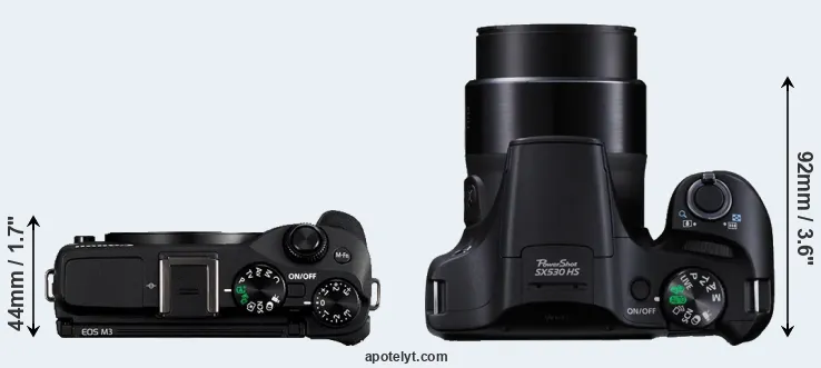 Compare M3 versus SX530 top