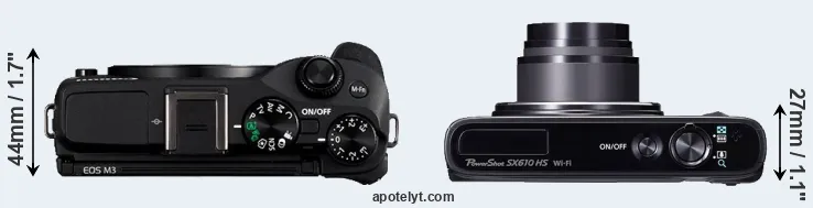 Compare M3 versus SX610 top