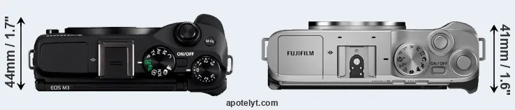 Compare M3 versus X-A7 top