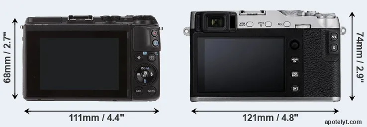 Comparison M3 or X-E3 rear