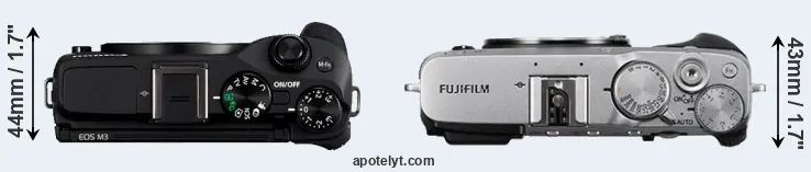 Compare M3 versus X-E3 top