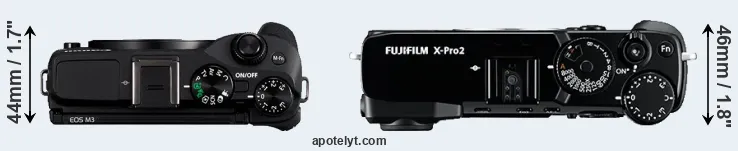 Compare M3 versus X-Pro2 top