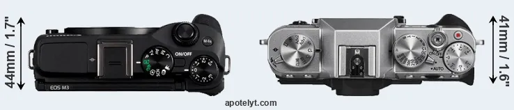 Compare M3 versus X-T10 top