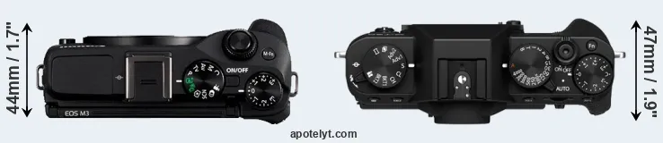 Compare M3 versus X-T30 II top