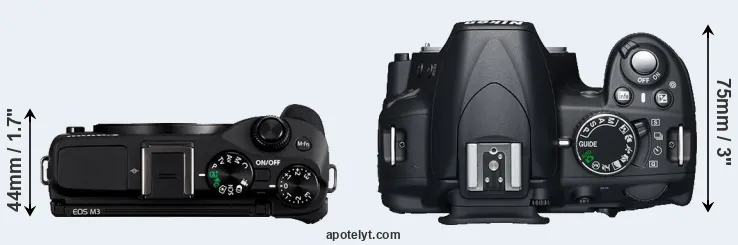 Compare M3 versus D3100 top
