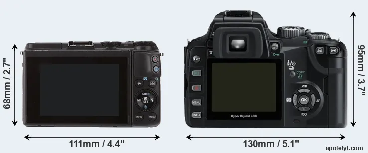 Comparison M3 or E-500 rear