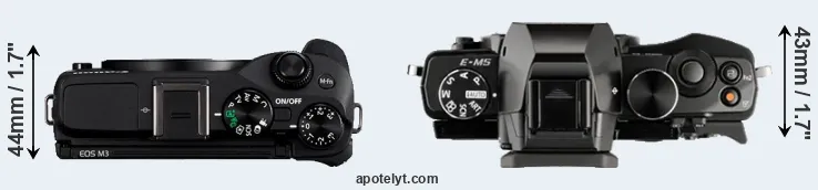 Compare M3 versus E-M5 top