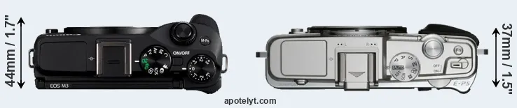 Compare M3 versus E-P5 top
