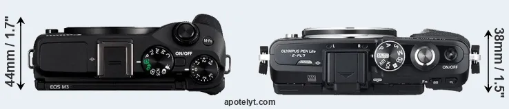 Compare M3 versus E-PL7 top