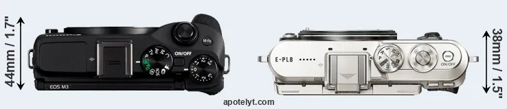 Compare M3 versus E-PL8 top