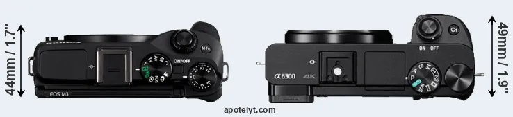 Compare M3 versus A6300 top