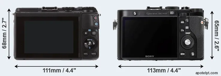 Comparison M3 or RX1R rear