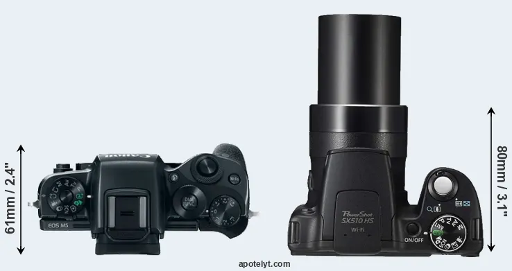 Compare M5 versus SX510 top