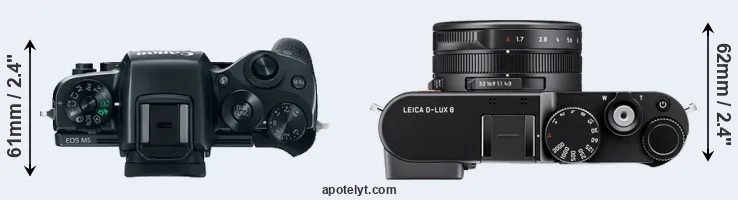 Compare M5 versus D-LUX 8 top