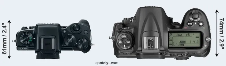 Compare M5 versus D300 top