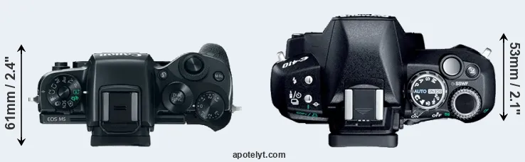 Compare M5 versus E-410 top