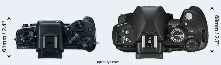 Compare M5 versus E-520 top