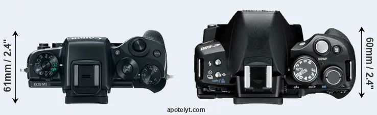 Compare M5 versus E-600 top