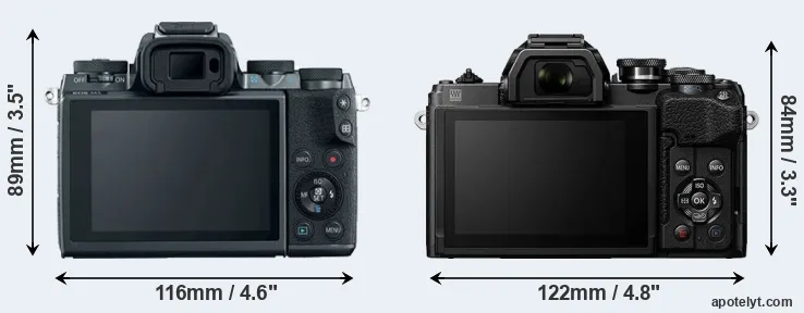 Comparison M5 or E-M10 IV rear