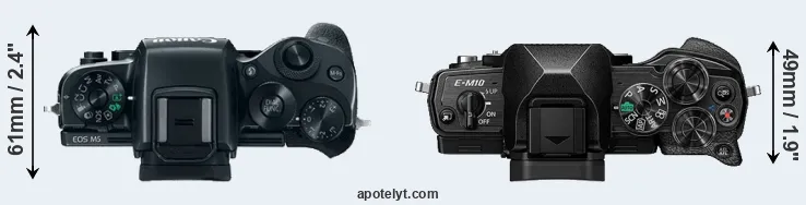 Compare M5 versus E-M10 IV top