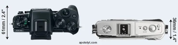 Compare M5 versus E-P1 top
