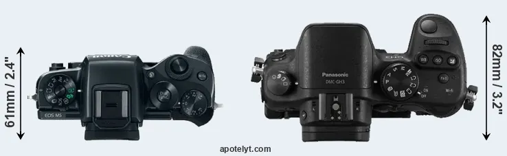 Compare M5 versus GH3 top