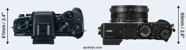 Compare M5 versus LX100 II top