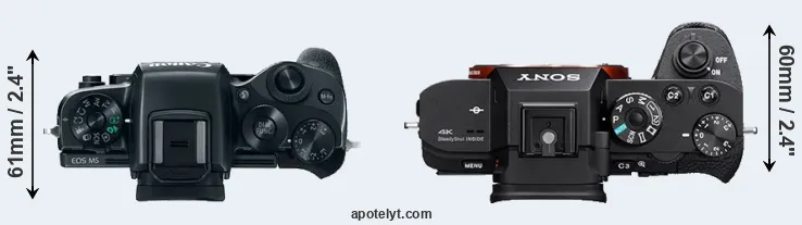 Compare M5 versus A7S II top