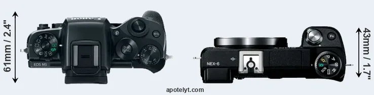 Compare M5 versus NEX-6 top