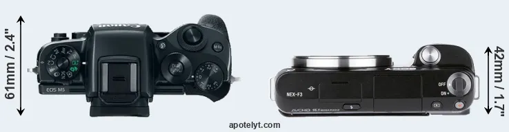 Compare M5 versus NEX-F3 top