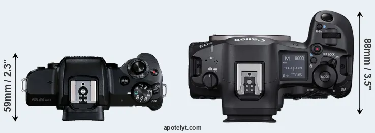 Compare M50 Mark II versus R5 Mark II top