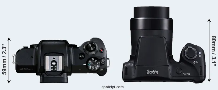 Compare M50 Mark II versus SX400 top