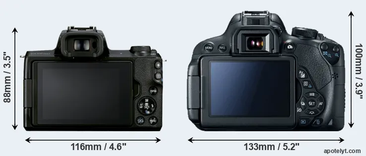 Comparison M50 Mark II or T5i rear