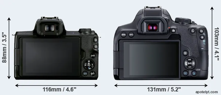 Comparison M50 Mark II or T8i rear