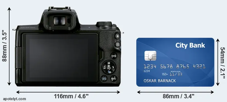 M50 Mark II and credit card rear side