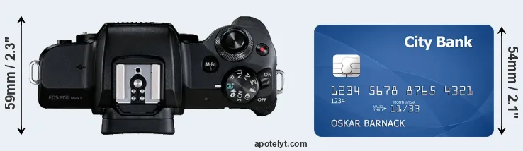 M50 Mark II versus credit card top view