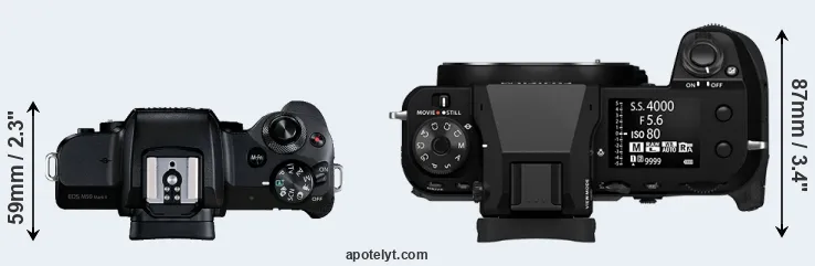 Compare M50 Mark II versus GFX 100S II top