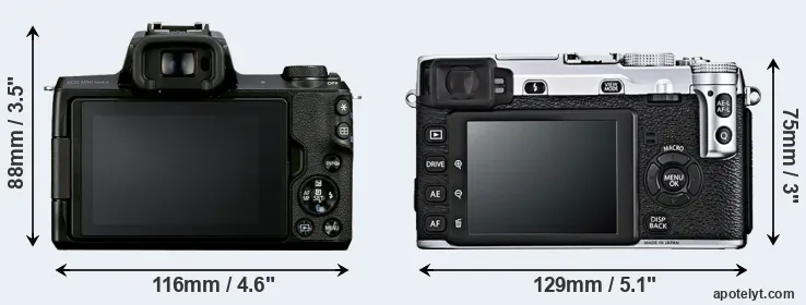 Comparison M50 Mark II or X-E1 rear