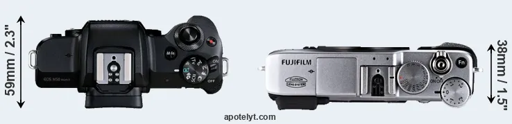 Compare M50 Mark II versus X-E1 top
