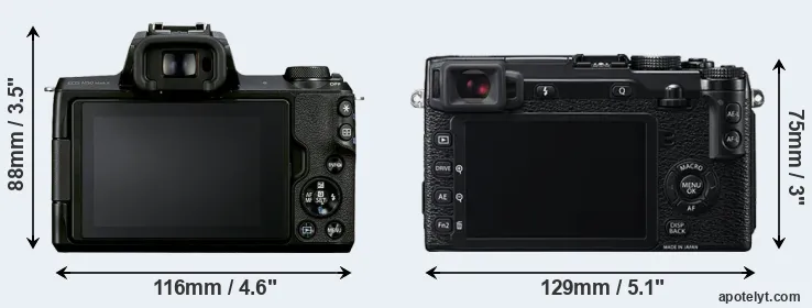 Comparison M50 Mark II or X-E2 rear