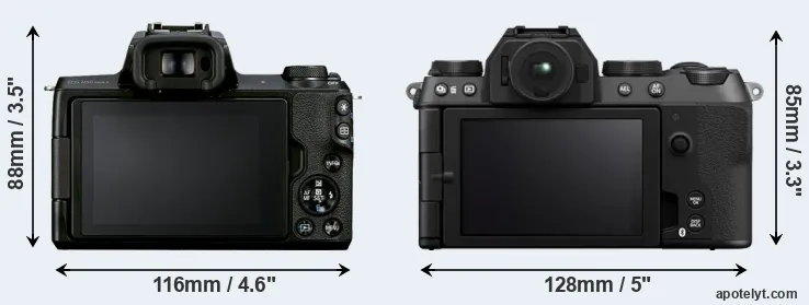 Comparison M50 Mark II or X-S20 rear