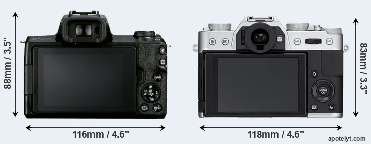Comparison M50 Mark II or X-T10 rear