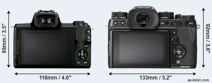 Comparison M50 Mark II or X-T2 rear