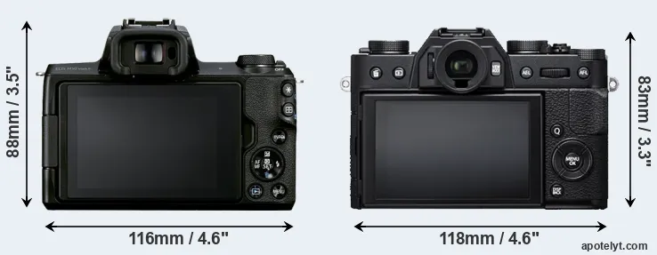 Comparison M50 Mark II or X-T20 rear