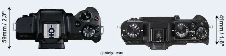 Compare M50 Mark II versus X-T20 top